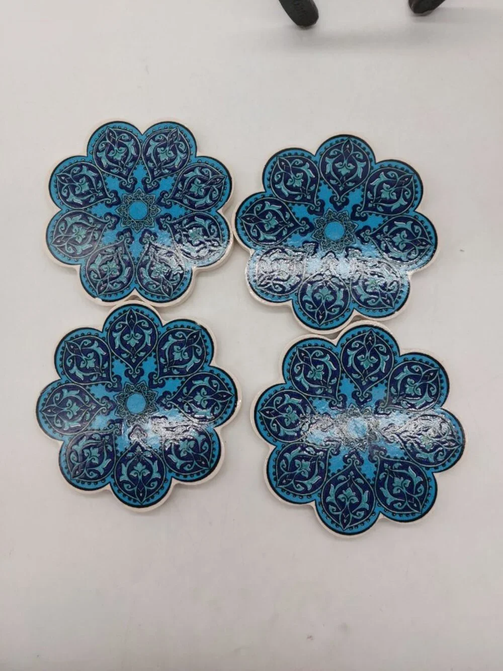 Turkish Flower shaped Ceramic Coasters 4